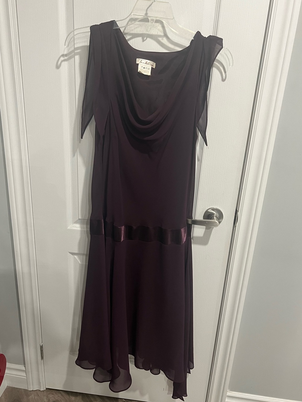 Tradition Plum Midi Dress with Cowl Neck
